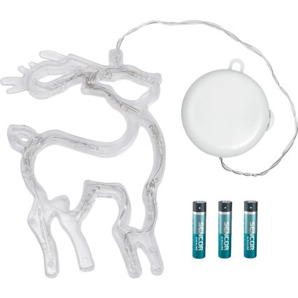 LED Decoração de Natal LED/3xAAA/branco quente rena