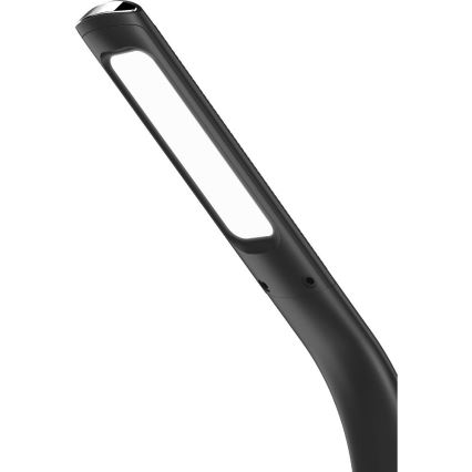 Lâmpada de mesa LED regulável com carregamento sem fio Qi 5W e display LED/6W/230V/1xCR2032 3000/4000/6000K preta