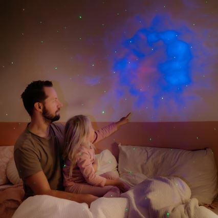 Projetor LED infantil 230V astronauta 12,5 cm + comando remoto