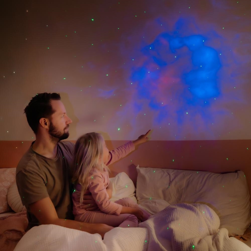 Projetor LED infantil 230V astronauta 12,5 cm + comando remoto