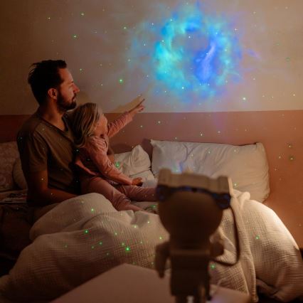 Retlux - Projetor LED infantil 230V astronauta 23,3 cm + controlo remoto