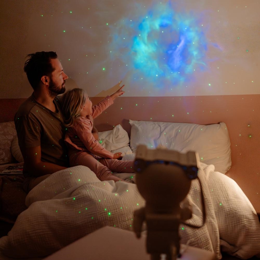 Retlux - Projetor LED infantil 230V astronauta 23,3 cm + controlo remoto