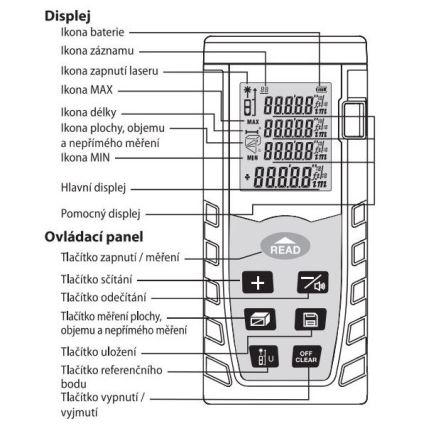 Telémetro laser 2xAAA