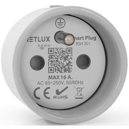 Tomada inteligente 3680W/230V/Tipo E/16A Wi-Fi Tuya