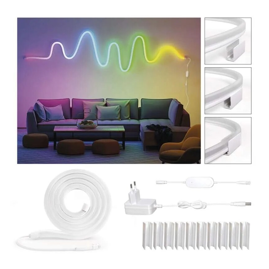 RGBIC Tira LED com regulação GoSmart LED/24W/230V 3 m Wi-Fi Tuya