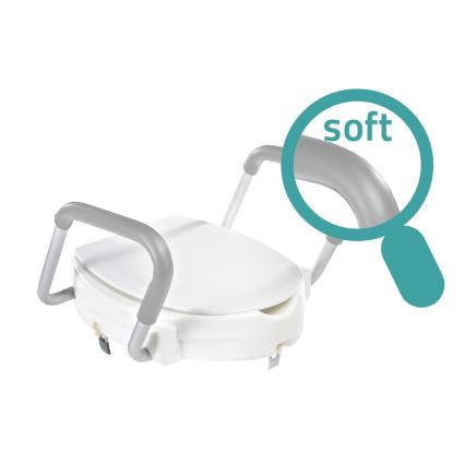 Ridder - Assento de sanita elevado com alças, branco