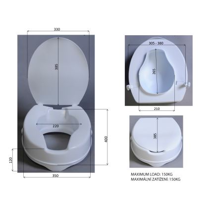 Ridder - Assento de WC elevado branco