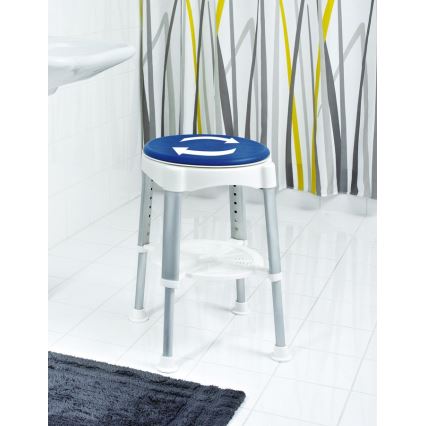 Ridder - Banqueta giratória 58x35,5 cm azul/branco