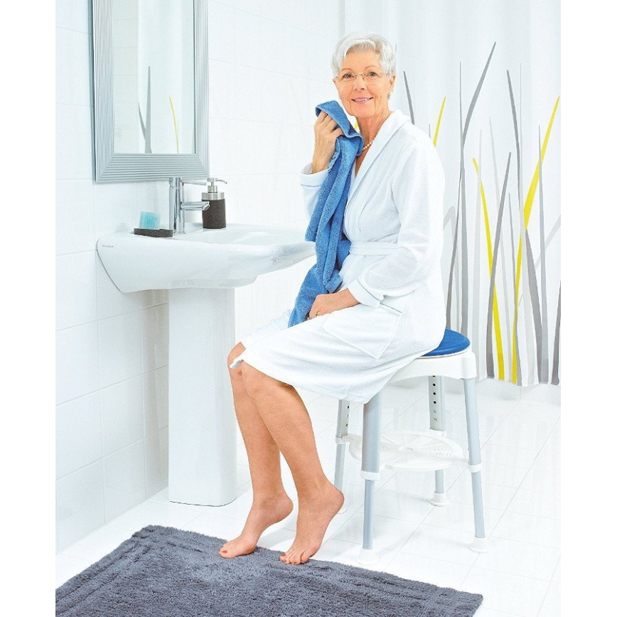 Ridder - Banqueta giratória 58x35,5 cm azul/branco