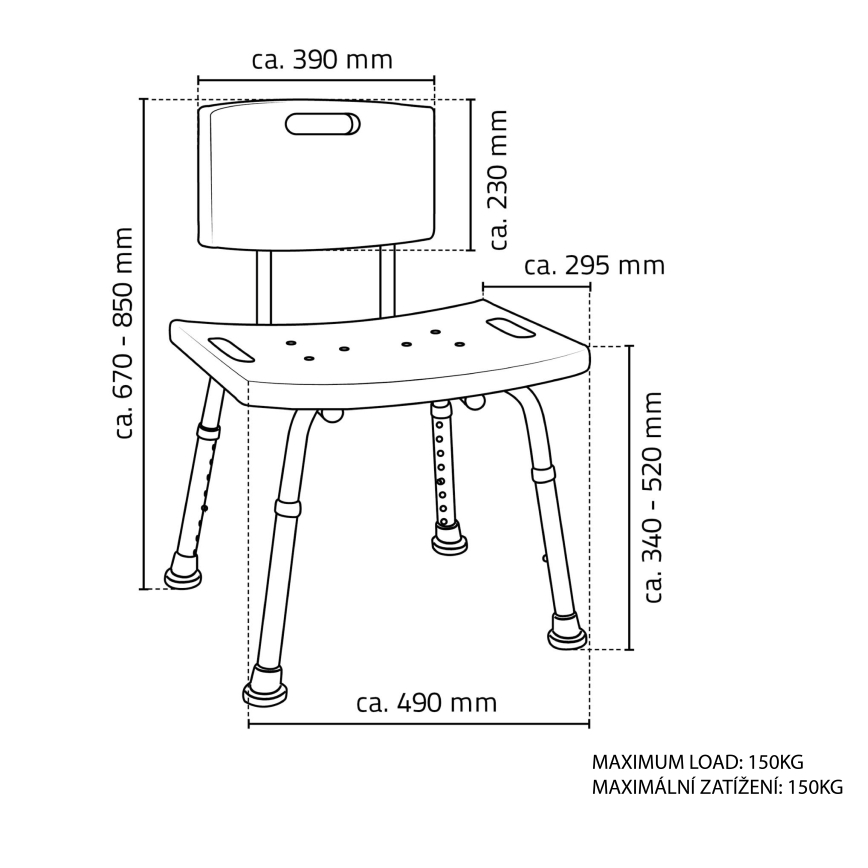 Ridder - Cadeira com encosto 49x85 branca