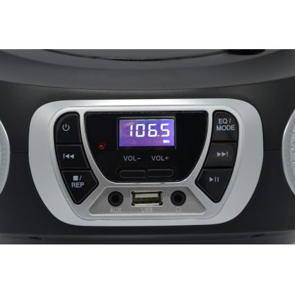 Roadstar CDR-365U/SL - Rádio com FM/PLL e USB 32W/230V/4xLR14 preto/prateado