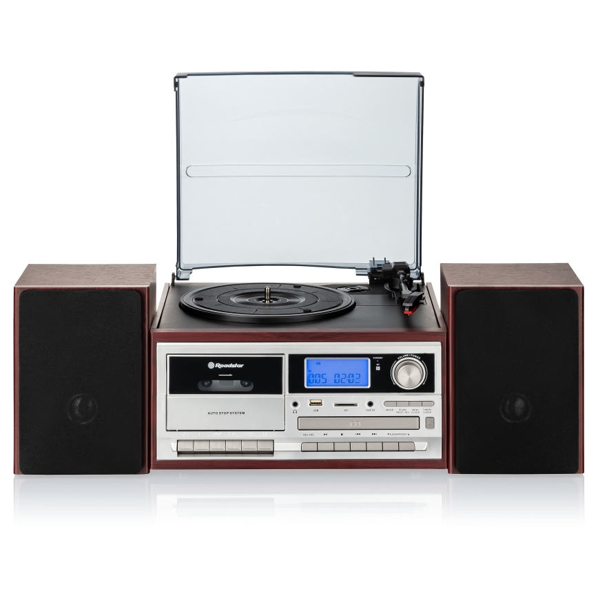 Roadstar HIF-8892 EBT - Sistema Hi‑Fi completo com gira-discos, leitor de CD e de cassete, 64W/230V + controlo remoto