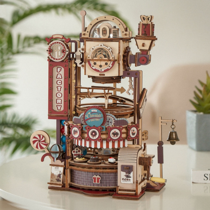RoboTime - 3D puzzle com pista de berlindes Fábrica de chocolate