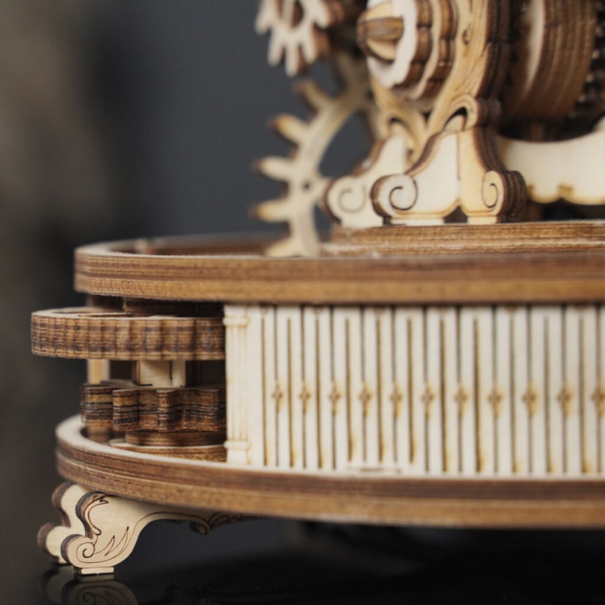 RoboTime - 3D puzzle mecânico de madeira Globo brilhante