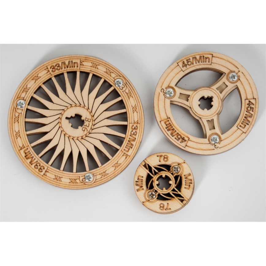 RoboTime - 3D puzzle mecânico de madeira Gramofone (electric drive)