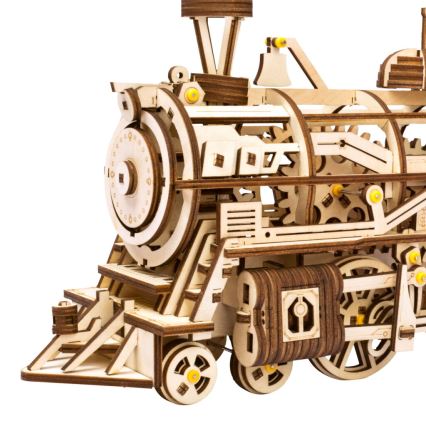 RoboTime - 3D puzzle mecânico de madeira Locomotiva a vapor