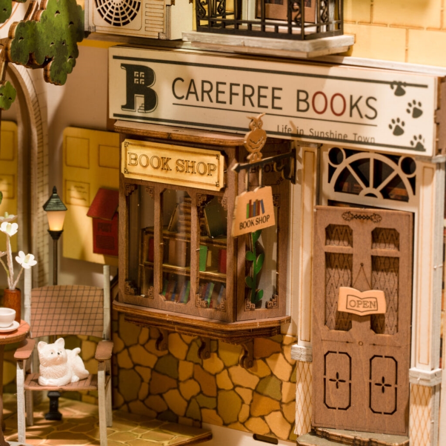 RoboTime - Casa LED para livros Cidade com sol 2xAAA