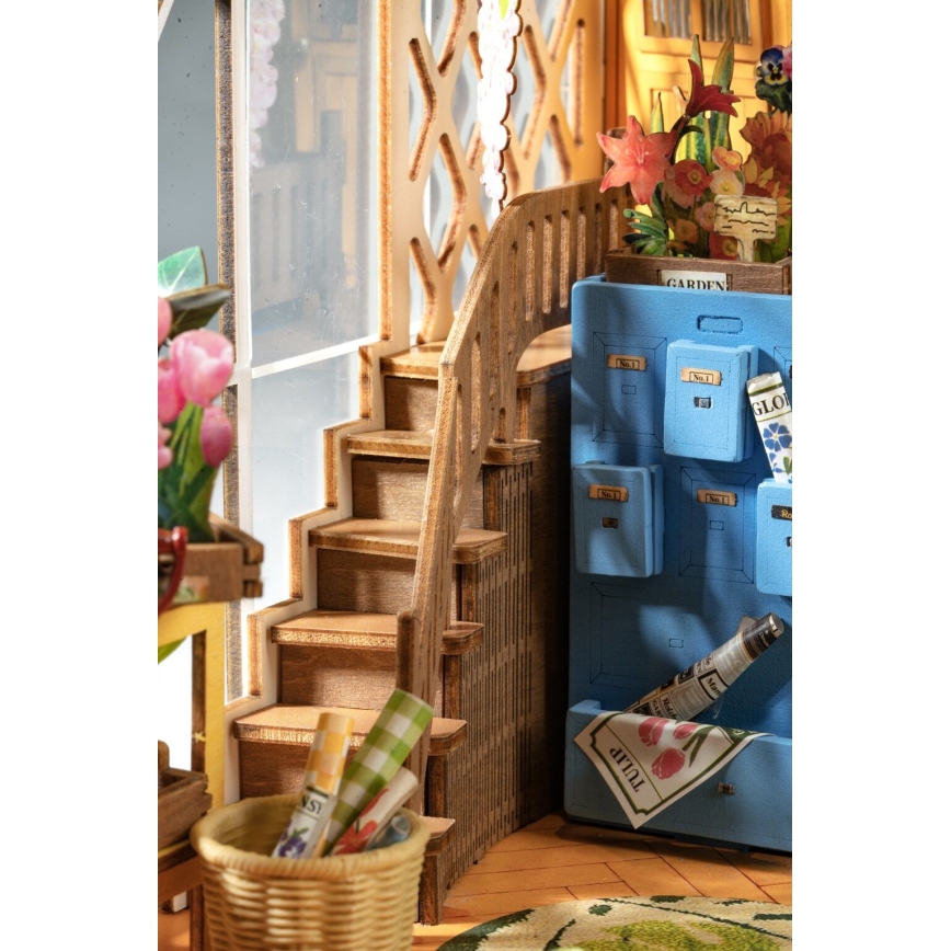 RoboTime - Casa LED  para livros Jardim casa 3D puzzle 2xAAA