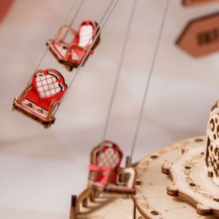 RoboTime - Puzzle 3D de caixa de música Carrossel de corrente 3xAAA