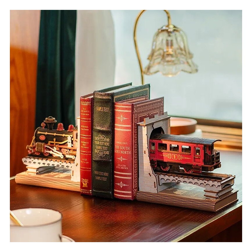 RoboTime - Puzzle 3D Travão para livros Comboio a vapor histórico