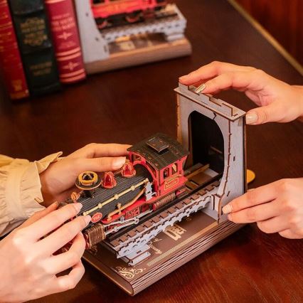 RoboTime - Puzzle 3D Travão para livros Comboio a vapor histórico