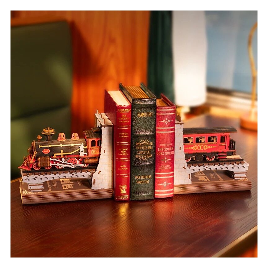 RoboTime - Puzzle 3D Travão para livros Comboio a vapor histórico
