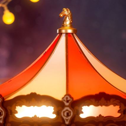 RoboTime - Quebra-cabeça 3D de caixa musical Carrossel clássico 5V