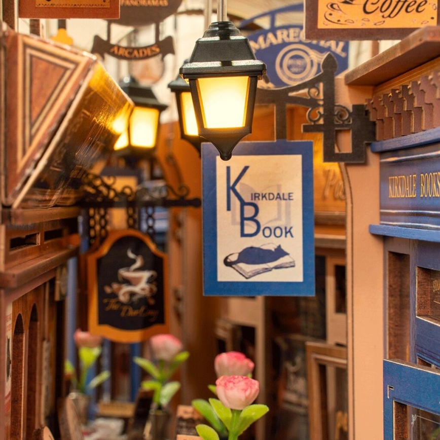 RoboTime - Quebra-cabeça 3D LED Suporte para livros Encontro na galeria com livros 2xAAA