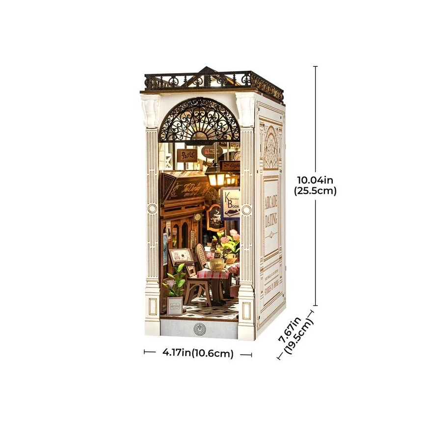 RoboTime - Quebra-cabeça 3D LED Suporte para livros Encontro na galeria com livros 2xAAA