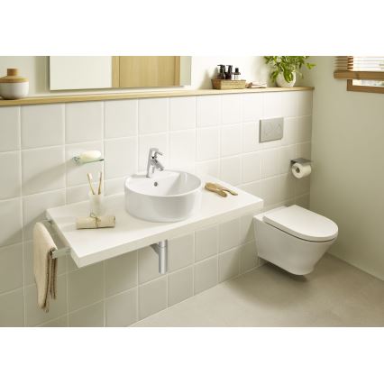 Roca A3270MJ000 - Lavatório de encostar GAP diâmetro 39 cm cerâmica/branco