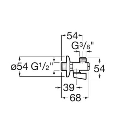 Roca A525168200 - Válvula angular AQUA cromo brilhante