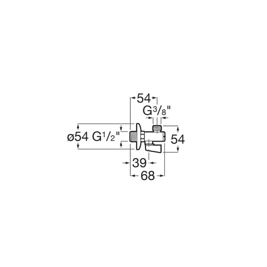 Roca A525168200 - Válvula angular AQUA cromo brilhante