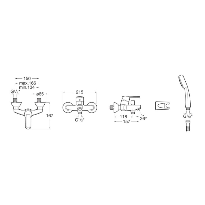 Roca A5A0125C02 - Conjunto de banheira com torneira VICTORIA cromo brilhante