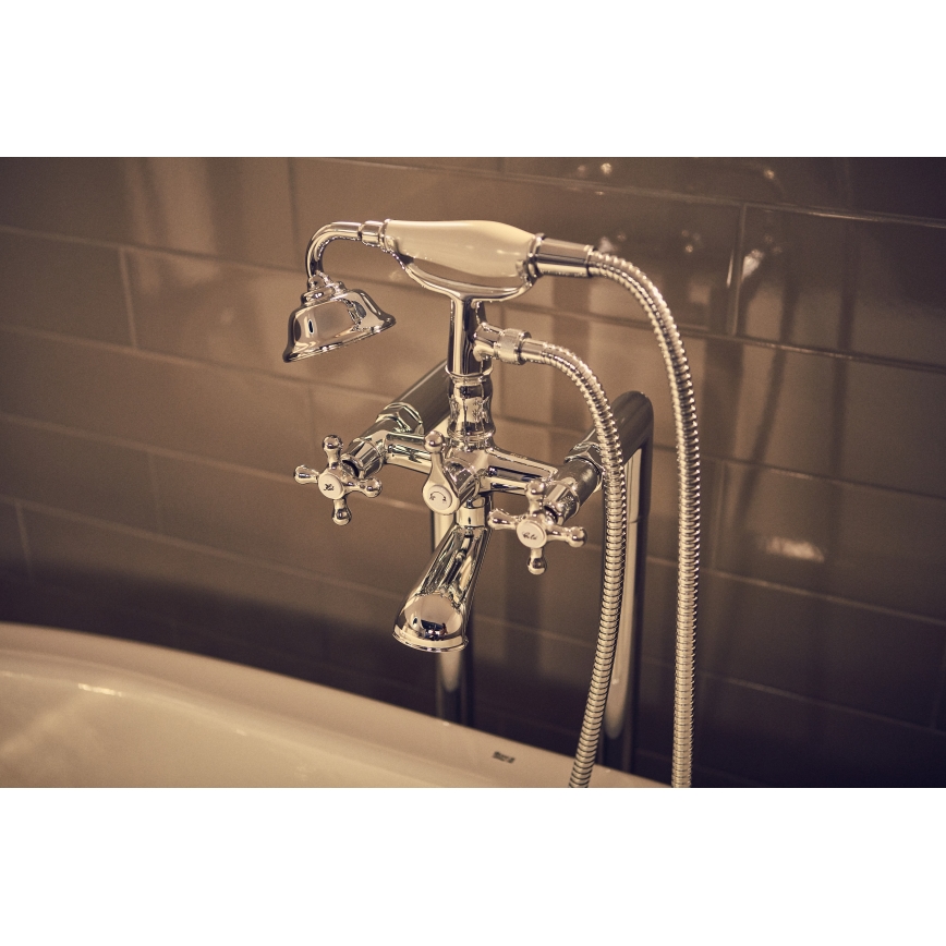 Roca A5A014BC00 - Conjunto de banheira com misturador CARMEN, cromado brilhante