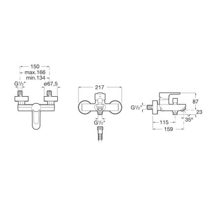 Roca A5A0209C00 - Misturadora de banheira L20 cromo brilhante