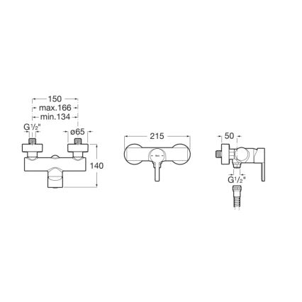 Roca A5A2196C00 - Misturador de duche NAIA cromado brilhante