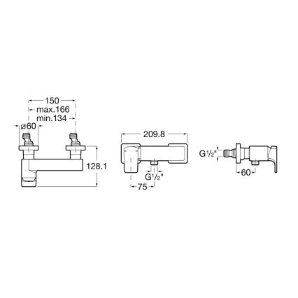 Roca A5A2D01C00 - Misturador de duche L90 cromo brilhante