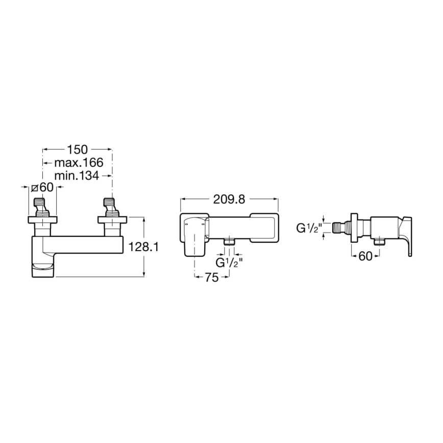 Roca A5A2D01C00 - Misturador de duche L90 cromo brilhante