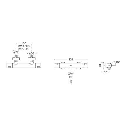 Roca A5A2E18C00 - Misturadora termostática para duche T-500 cromo brilhante