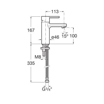 Roca A5A3296C00 - Misturadora para lavatório + válvula de escoamento NAIA 16,7 cm cromo brilhante