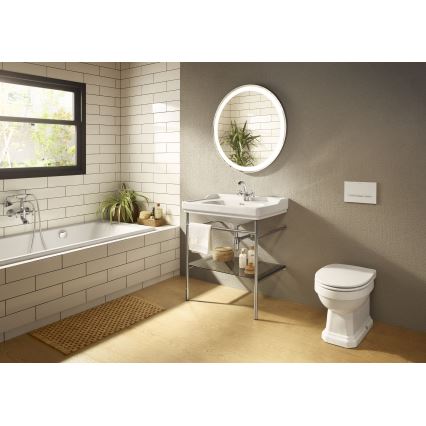 Roca A5A3A4BC00 - Misturador para lavatório + válvula de escoamento com transbordo CARMEN RETRO 17,8 cm cromado brilhante