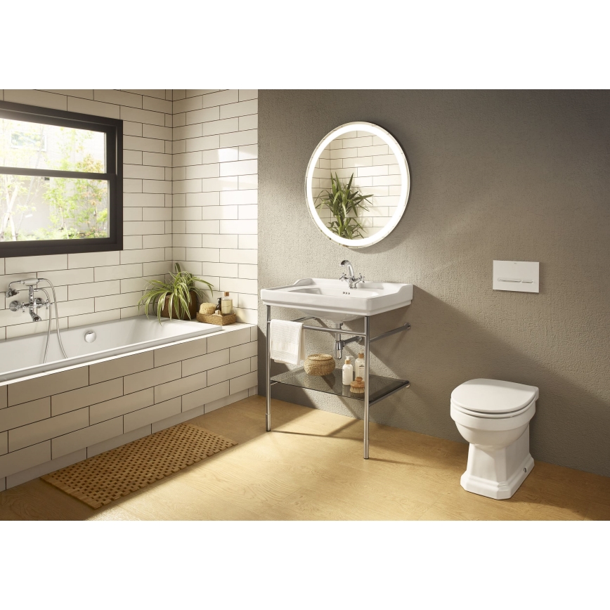 Roca A5A3A4BC00 - Misturador para lavatório + válvula de escoamento com transbordo CARMEN RETRO 17,8 cm cromado brilhante