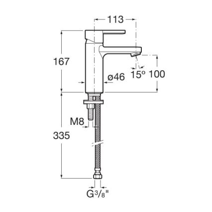 Roca A5A3A96CN0 - Misturadora para lavatório NAIA 16,7 cm Cold Start/preto titânio