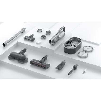 ROIDMI RI-X30VX - Aspirador de bastão 2em1 com LED ecrã e acessórios 435W/2500mAh cromado mate