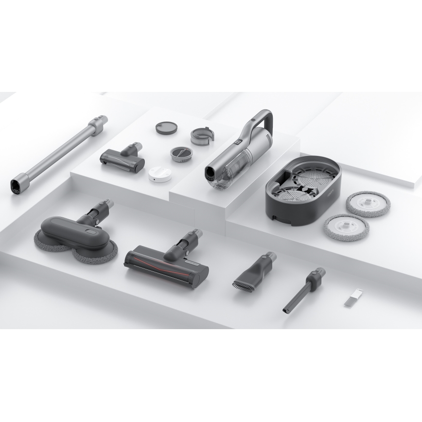 ROIDMI RI-X30VX - Aspirador de bastão 2em1 com LED ecrã e acessórios 435W/2500mAh cromado mate