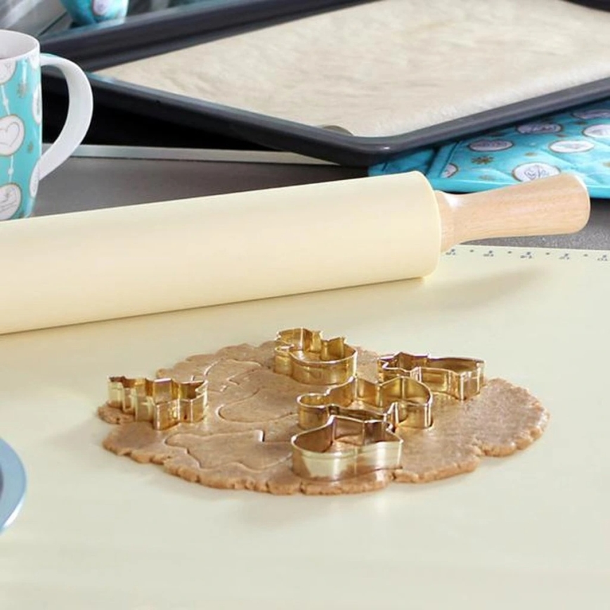 Rolo de massa em silicone TORO 52x42 cm, creme