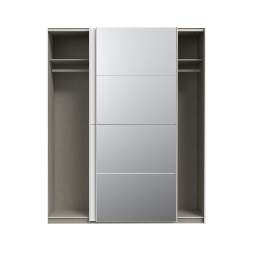 Roupeiro com espelho KARO 170x210 cm branco