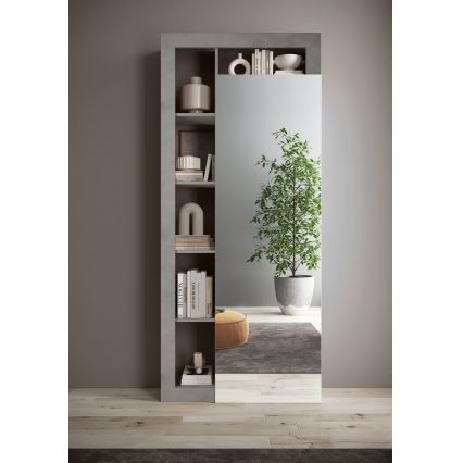 Roupeiro LENOR 91x209 cm branco/cinzento betão