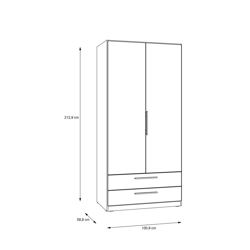 Roupeiro MARO 100x213 cm, Carvalho Artisan