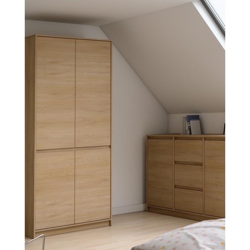 Roupeiro MIYABI 90x198x52 cm carvalho Cremona